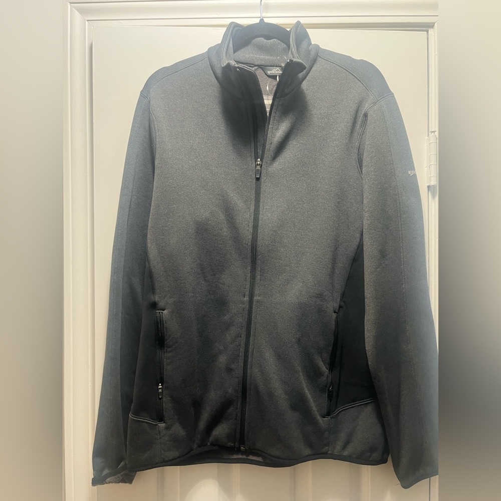 Men's Eddie Bauer Heathered Stretch Fleece Full-Zip Jacket Size M Medium NWT - Picture 1 of 5